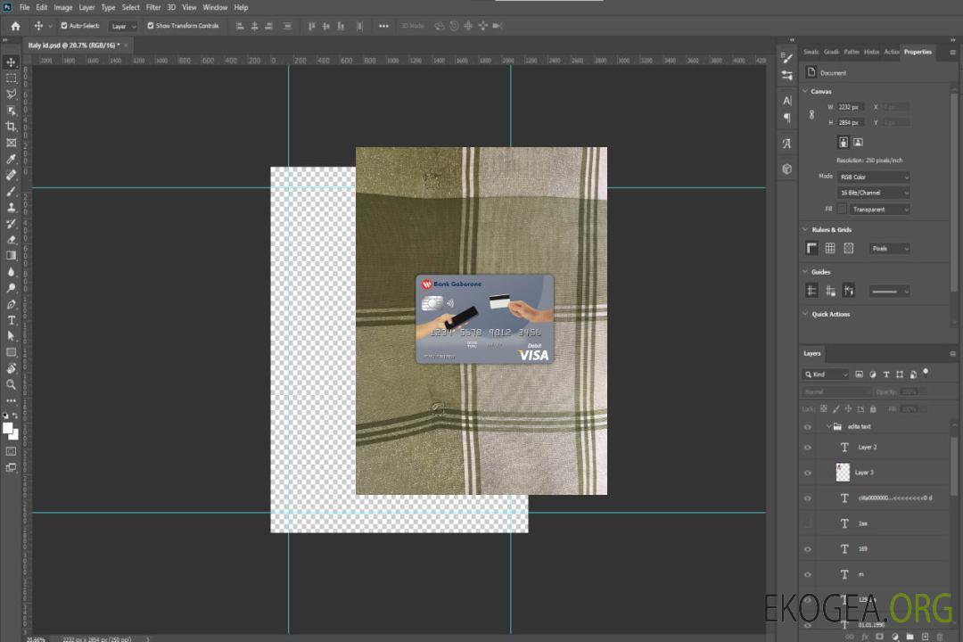 Botswana Bank Gaborone carte visa photolook , avant template